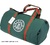 ROUND CANVAS TRAVEL OR SPORTS BAG WITH HANDLES AND MEDIUM-SIZED SHOULDER STRAP GREEN