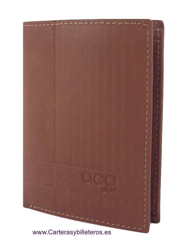 ACQ MEN'S WALLET WITH PURSE IN UBRIQUE LEATHER EMBOSSED HERRINGBONE 