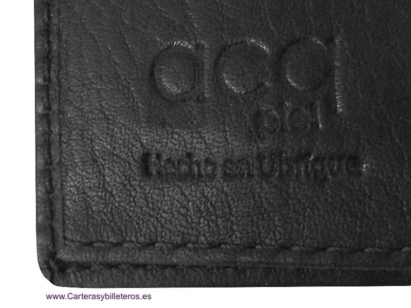 ACQ MEN'S WALLET WITH PURSE IN UBRIQUE LEATHER EMBOSSED HERRINGBONE 