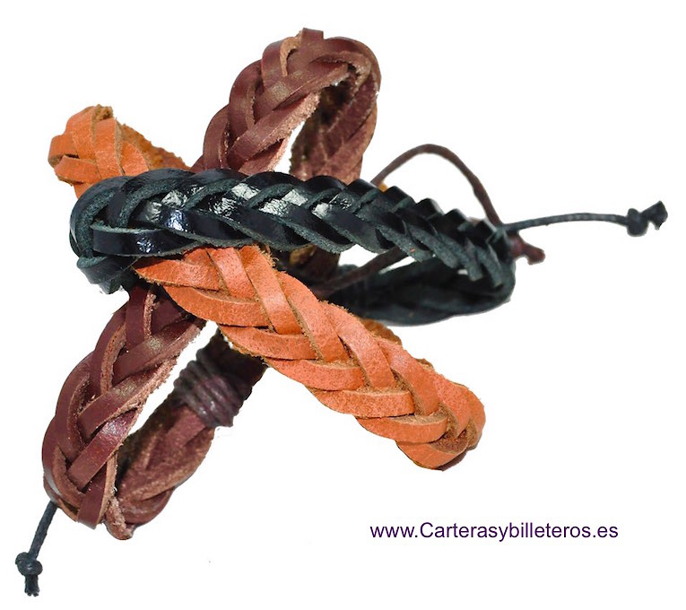 ADJUSTABLE BRAIDED LEATHER BRACELETS 