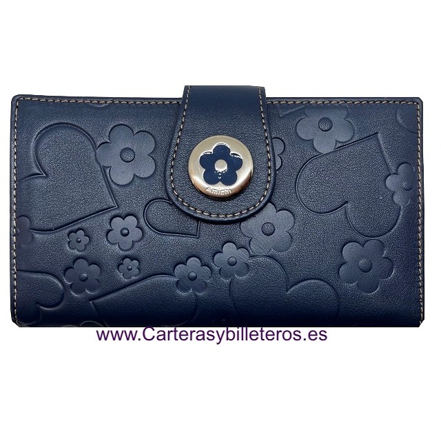 Amichi women s wallet with flowers hearts