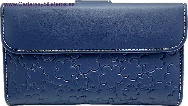 AMICHI WOMEN'S LUXURY LEATHER WALLET WITH FLOWER PRINTS AMICHI LARGE 