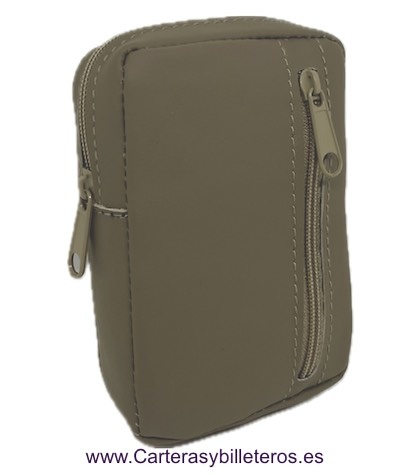 PITILLERA DE PIEL CON BOLSILLO FRONTAL + 40 COLORES -Recomendado- TAUPE 