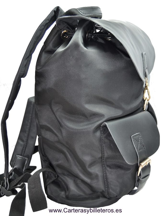 BLACK BACKPACK OF MICROFIBRE AND PU ITALIAN DESIGN 