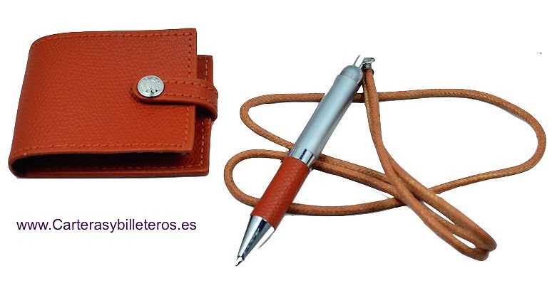 BOLÍGRAFO SET AND LEATHER PORTANOTES 