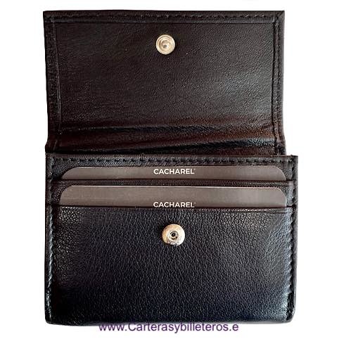 CACHAREL MEN'S SMALL LEATHER WALLET NAPALUX PURSE CARD HOLDER 