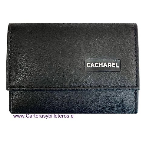 CACHAREL MEN'S SMALL LEATHER WALLET NAPALUX PURSE CARD HOLDER 