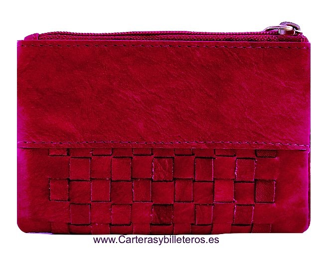 CACHAREL SMALL WOMAN'S LEATHER WALLET WITH HANDMADE ORNAMENT 