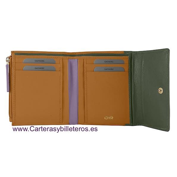 CACHAREL WOMEN'S HANDBAG MADE OF LEATHER IN A COMBINATION OF THREE VERY NICE COLOURS 