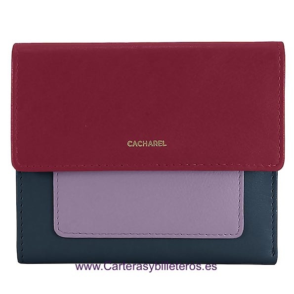 CACHAREL WOMEN'S HANDBAG MADE OF LEATHER IN A COMBINATION OF THREE VERY NICE COLOURS 