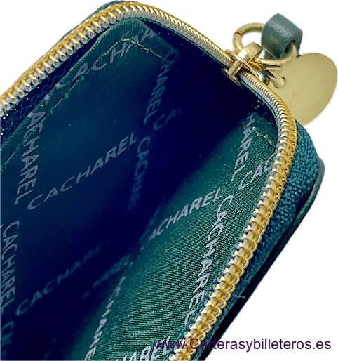 CACHAREL WOMEN'S LUXURY GOLD LEATHER CARD HOLDER PURSE -2 COLORS- 