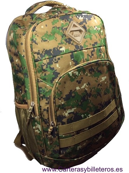 CAMOUFLAGE BACKPACK WITH PADDED SHOULDER AND HANDLE 