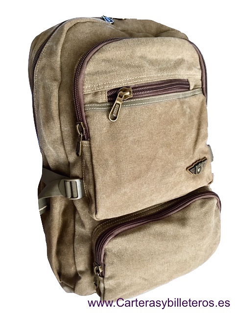 canvas backpack for hiking with seven large pockets