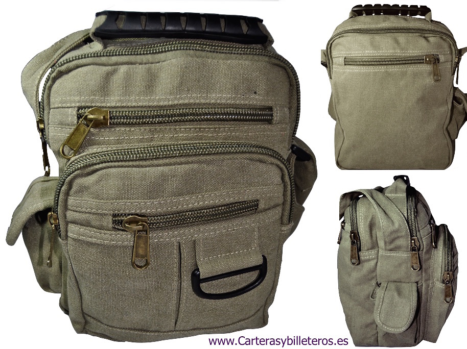 CANVAS BAG MAN WITH 7 POCKETS SIZE MEDIUM 