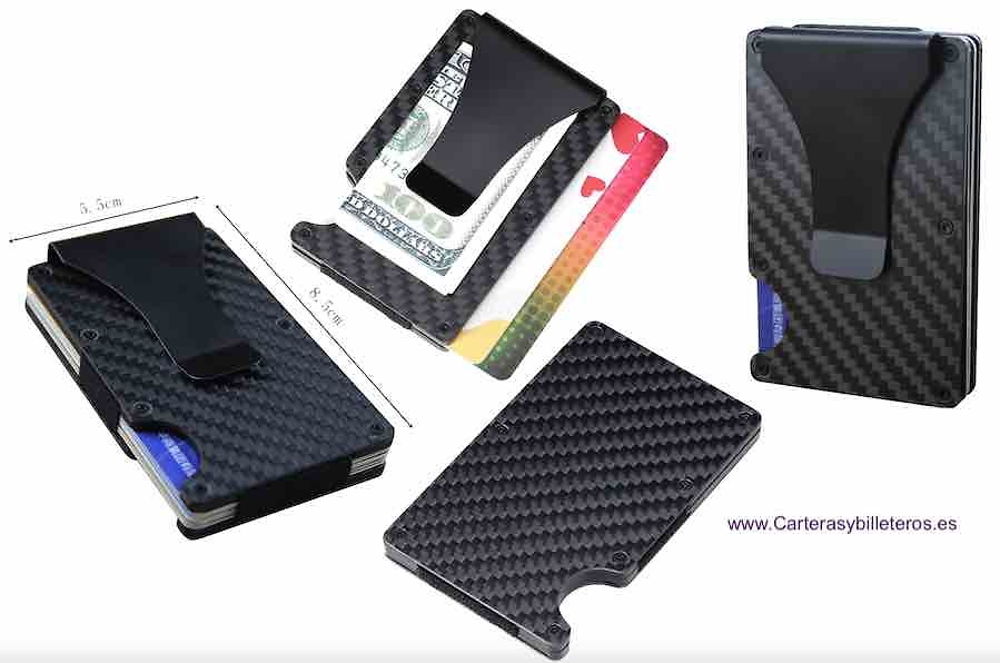 CARBON FIBER CARD HOLDER FOR THIN AND VERY RESISTANT MEN -NEW- 