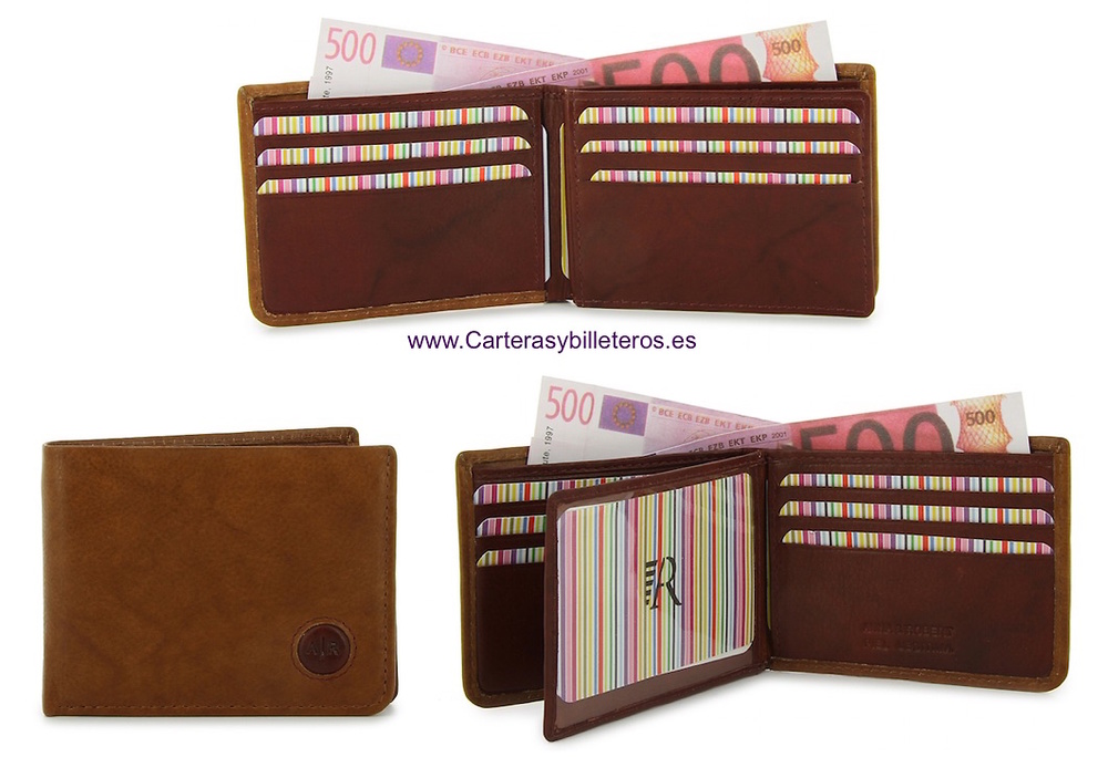 CARD FOLDER LEATHER WALLET CARD TWO TONE 