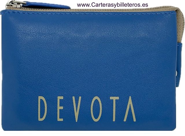 CARD HOLDER COIN PURSE WITH RING KEY RING AND FIVE COMPARTMENTS BY DEVOTA & LOMBA 