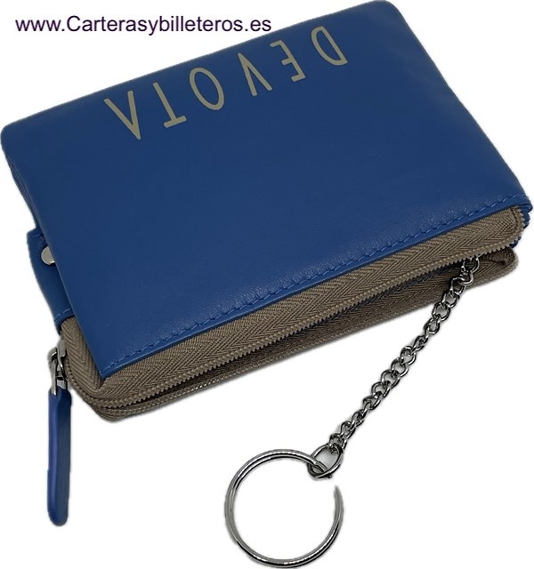 CARD HOLDER COIN PURSE WITH RING KEY RING AND FIVE COMPARTMENTS BY DEVOTA & LOMBA 