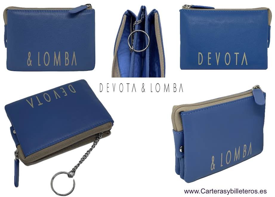 CARD HOLDER COIN PURSE WITH RING KEY RING AND FIVE COMPARTMENTS BY DEVOTA & LOMBA 