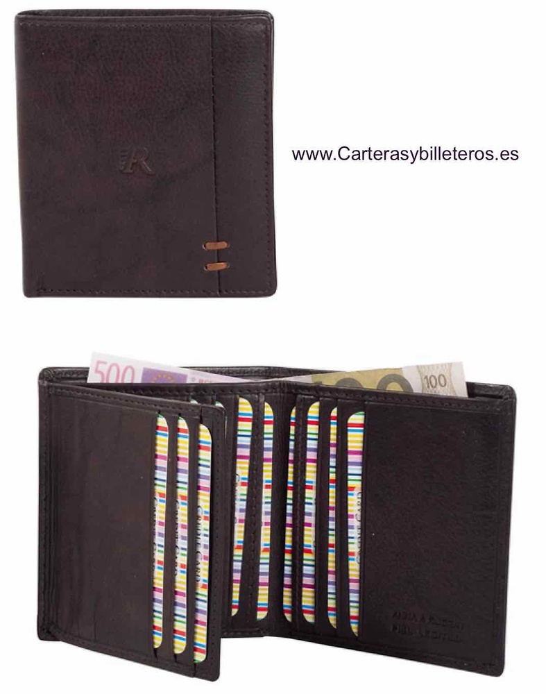 CARD HOLDER LUXURY LEATHER FOR 12 CARDS BRAND AR 