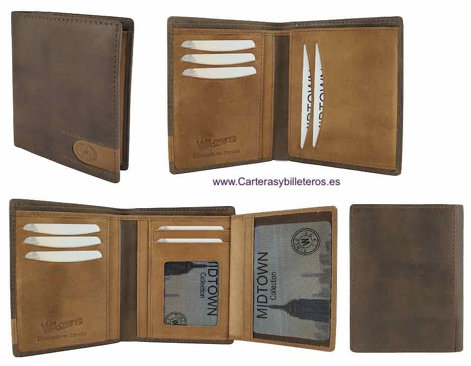 CARD HOLDER WALLET LEATHER TWO TONE WITH PURSE AND RFID FOR 13 CARD - 2 colors - 