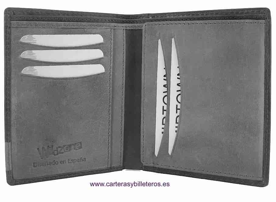 CARD HOLDER WALLET LEATHER TWO TONE WITH PURSE AND RFID FOR 13 CARD - 2 colors - 