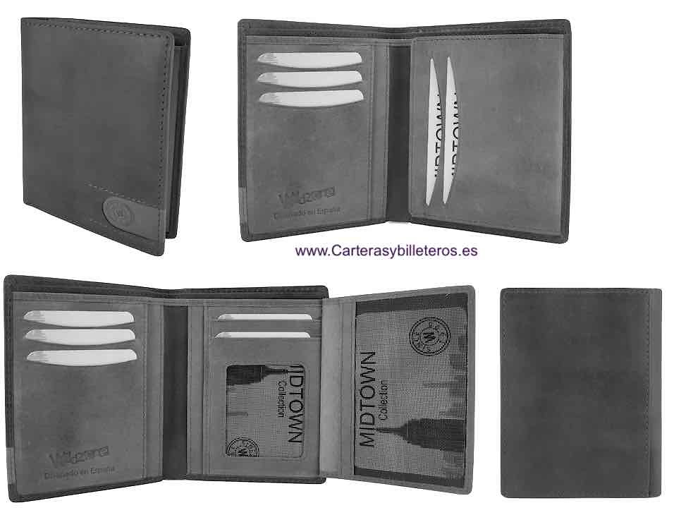 CARD HOLDER WALLET LEATHER TWO TONE WITH PURSE AND RFID FOR 13 CARD - 2 colors - 