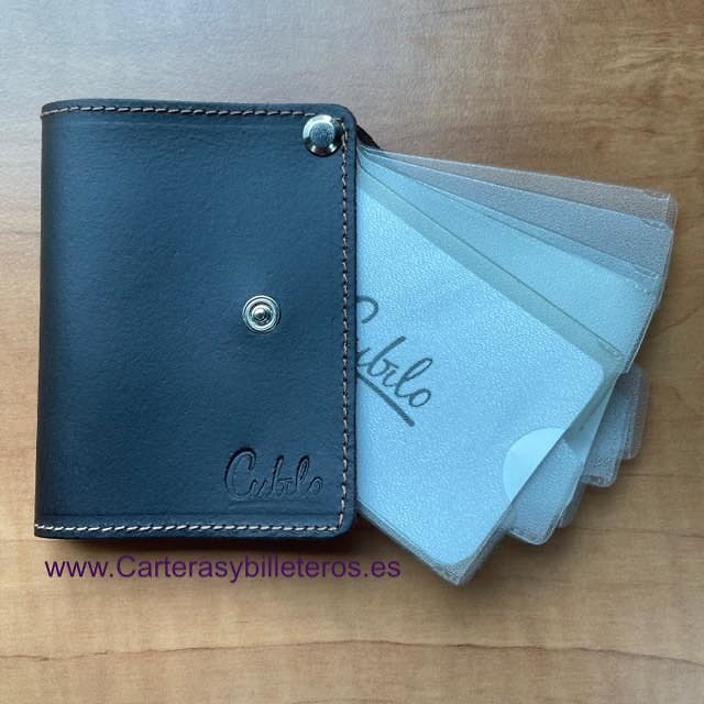 CUBILO BRAND UBRIQUE LEATHER MEN'S CARD HOLDER AND KEY RING TWO PIECES 