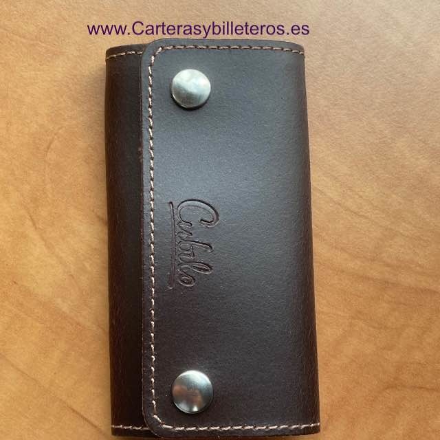 CUBILO BRAND UBRIQUE LEATHER MEN'S CARD HOLDER AND KEY RING TWO PIECES 