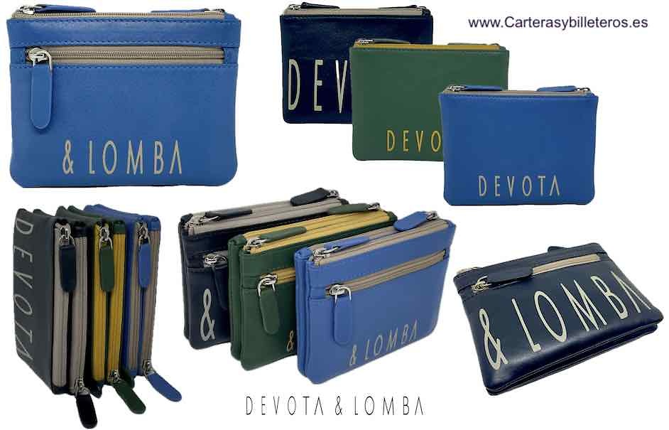 DEVOTA & LOMBA DOUBLE LEATHER CARD HOLDER PURSE 