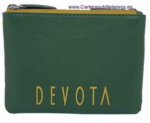 DEVOTA & LOMBA DOUBLE LEATHER CARD HOLDER PURSE 