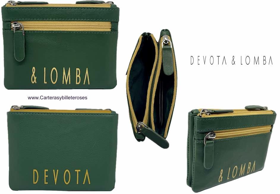 DEVOTA & LOMBA DOUBLE LEATHER CARD HOLDER PURSE 