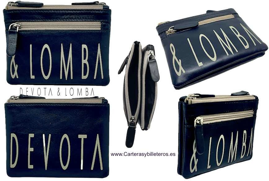 DEVOTA & LOMBA DOUBLE LEATHER CARD HOLDER PURSE 