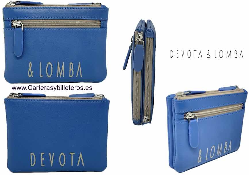 DEVOTA & LOMBA DOUBLE LEATHER CARD HOLDER PURSE 