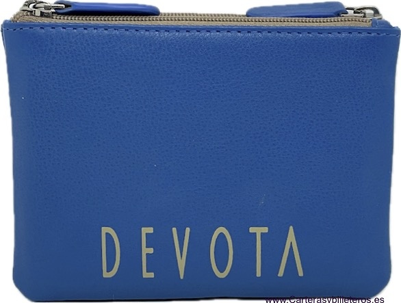 DEVOTA & LOMBA DOUBLE LEATHER CARD HOLDER PURSE 