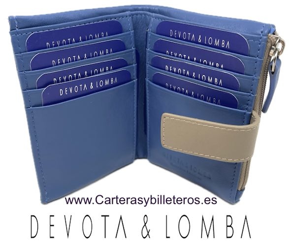 DEVOTA & LOMBA WOMEN'S CARD WALLET WITH ZIPPERED COIN PURSE 