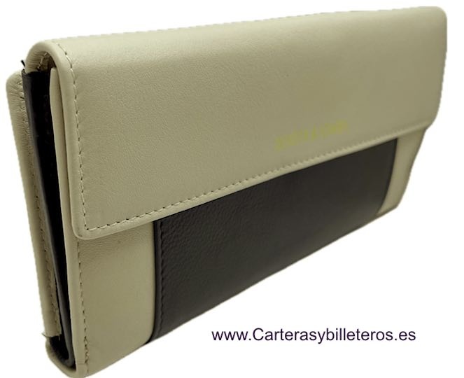 DEVOTA & LOMBA WOMEN'S LEATHER LONG WALLET WITH SUPER CARD HOLDER 