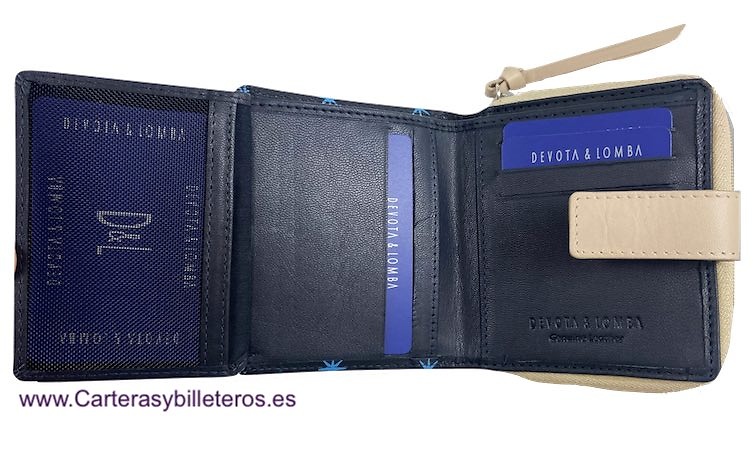 DEVOTA & LOMBA WOMEN'S SMALL LEATHER WALLET 