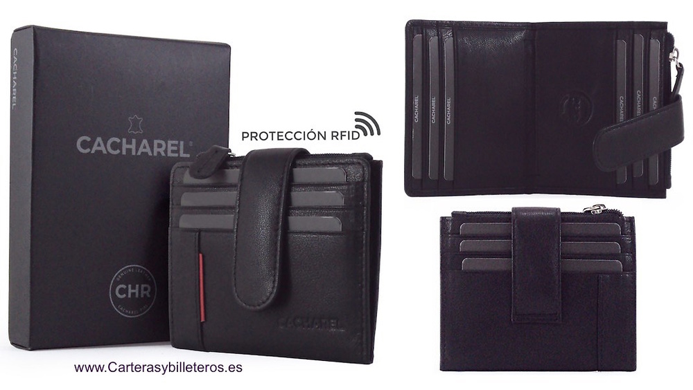 DOUBLE NAPA LEATHER CACHAREL CARD HOLDER 