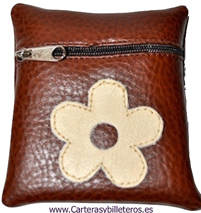 ECONOMIC IMITATION LEATHER FLOWER PURSE WITH ZIP 