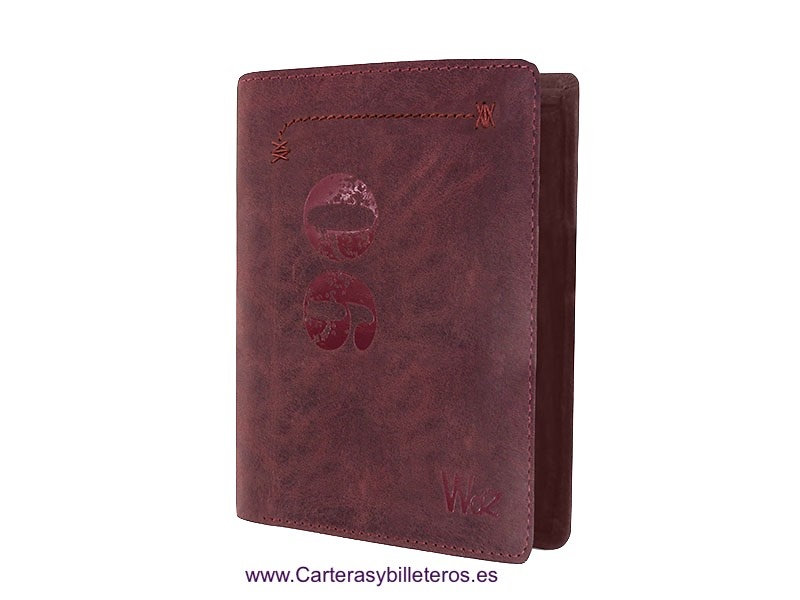 EN'S CARD HOLDER WALLET RETR0 90'S WORN LEATHER 