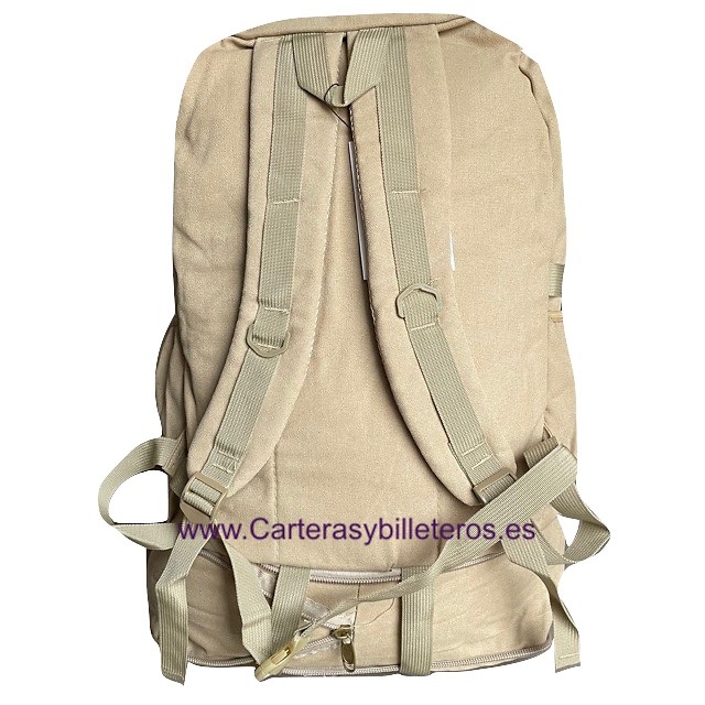 EXTRA STRONG CANVAS BACKPACK WITH 7 POCKETS AND EXPANDABLE BOTTOM SPORT 