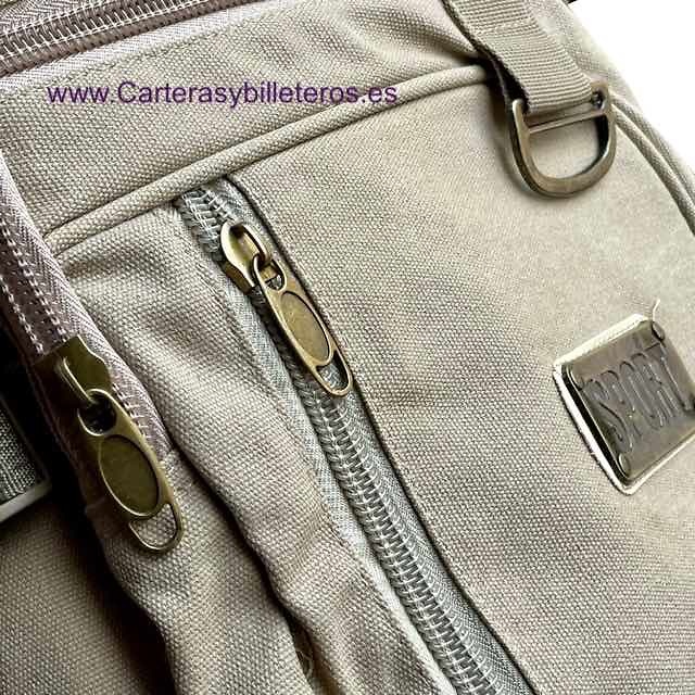 EXTRA STRONG CANVAS BACKPACK WITH 7 POCKETS AND EXPANDABLE BOTTOM SPORT 