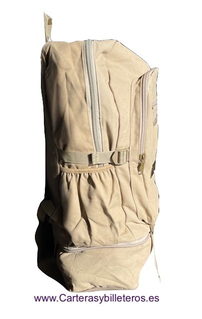 EXTRA STRONG CANVAS BACKPACK WITH 7 POCKETS AND EXPANDABLE BOTTOM SPORT 