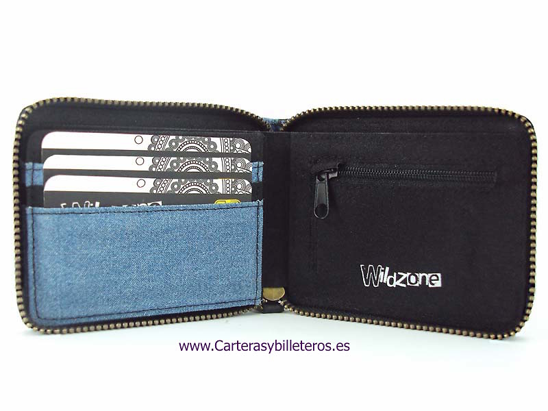 FABRIC WALLET CARRIER WITH WILDZONE PERIMETRICAL ZIPPER CLOSURE 