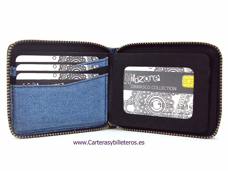 FABRIC WALLET CARRIER WITH WILDZONE PERIMETRICAL ZIPPER CLOSURE 