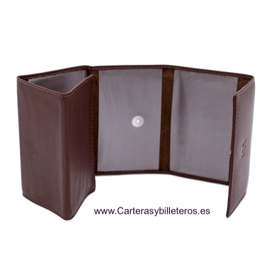 FOLDED LEATHER CARD HOLDER FOR 12 CARDS OR ID CARDS 