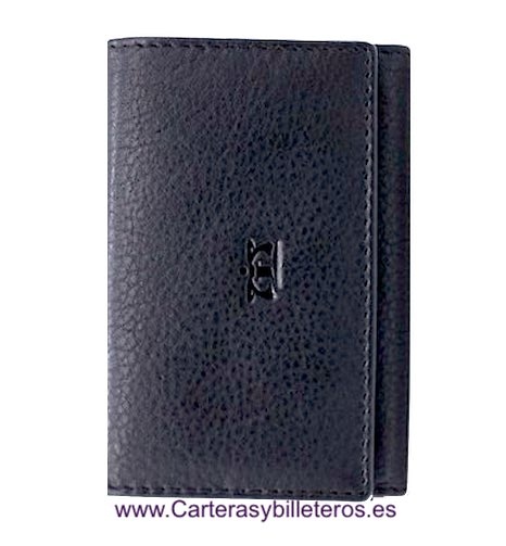 FOLDED LEATHER CARD HOLDER FOR 12 CARDS OR ID CARDS 