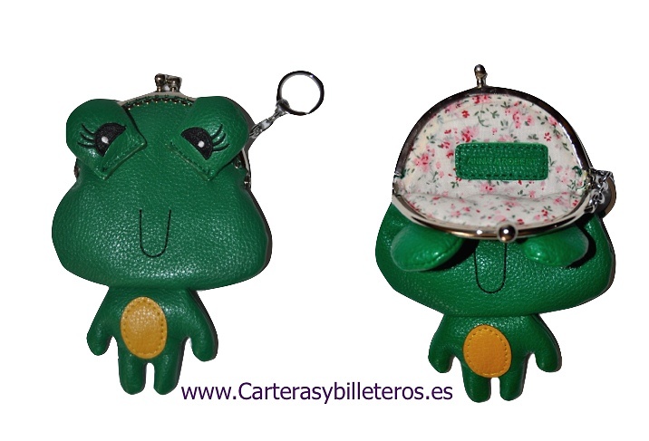 FROG PURSE WITH METAL CHROME NOZZLE POLIPIEL 