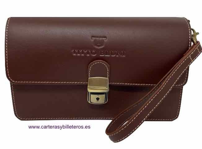 HAND BAG WITH HAND MARK TITTO BLUNI IN LEATHER MADE IN SPAIN 